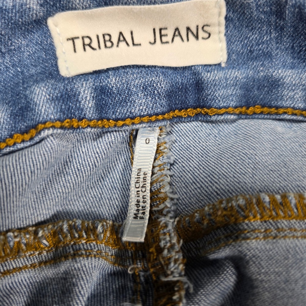 Tribal Jeans Audrey Mid Rise Ankle Jeggings Light Wash Pull On Jeans Size 0 - Picture 3 of 9